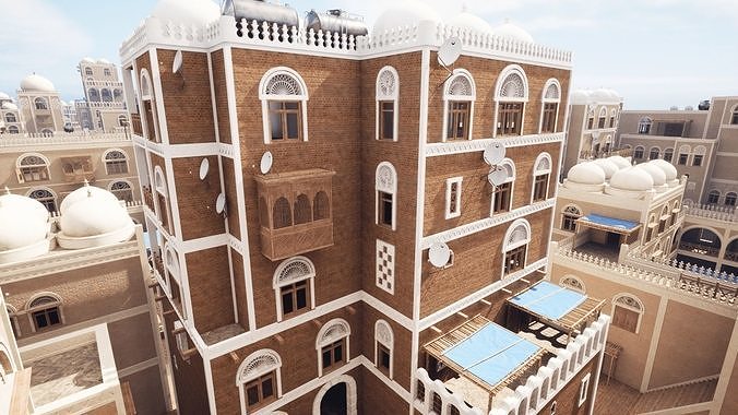 Yemen Buildings Modular Collection Low-poly 3D model 2
