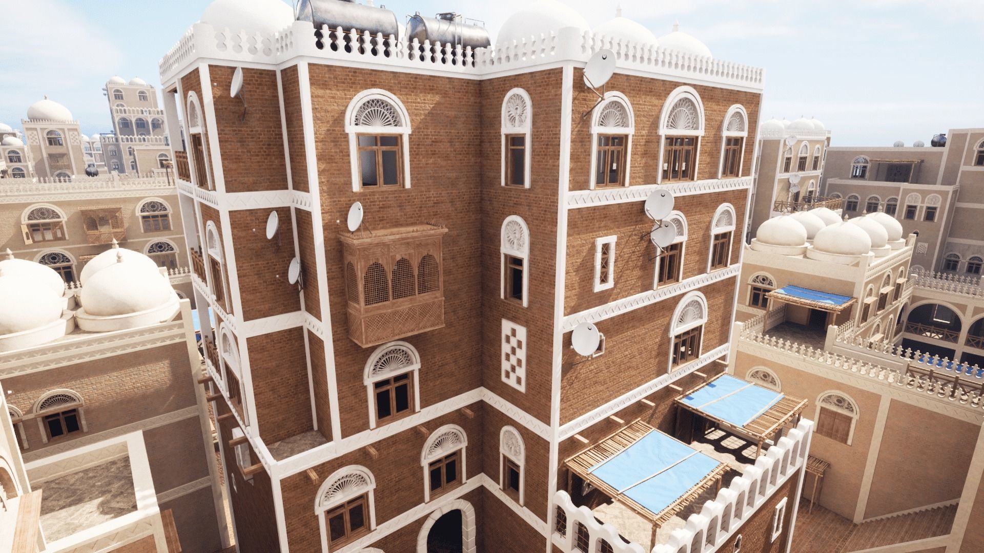 Yemen Buildings Modular Collection Low-poly 3D model_1