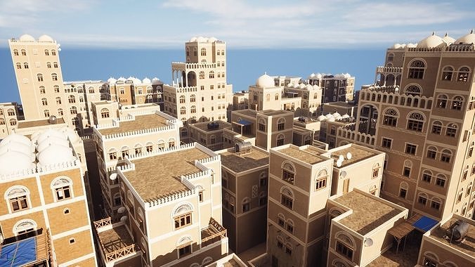 Yemen Buildings Modular Collection Low-poly 3D model 6