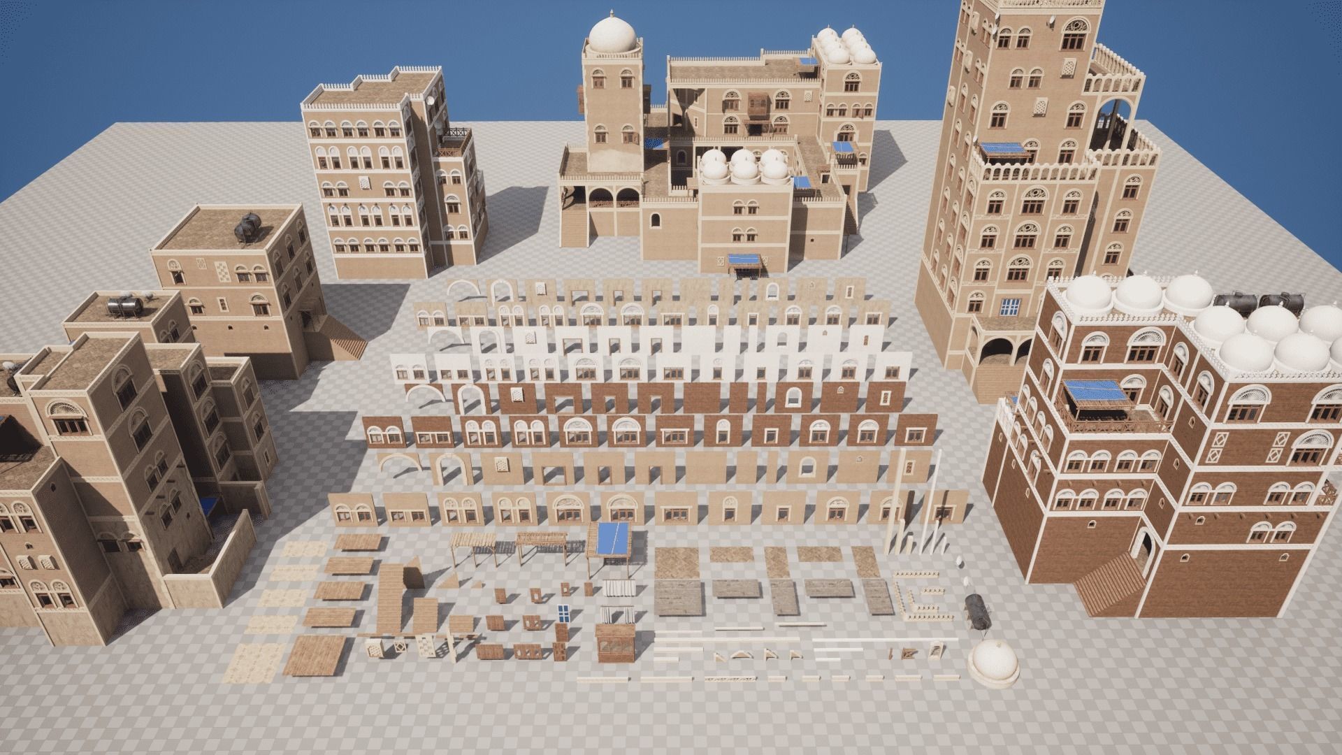 Yemen Buildings Modular Collection Low-poly 3D model_25