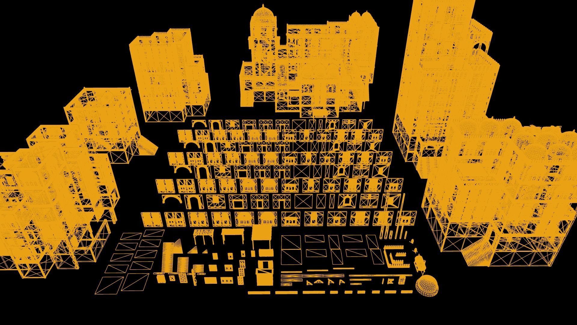 Yemen Buildings Modular Collection Low-poly 3D model_26