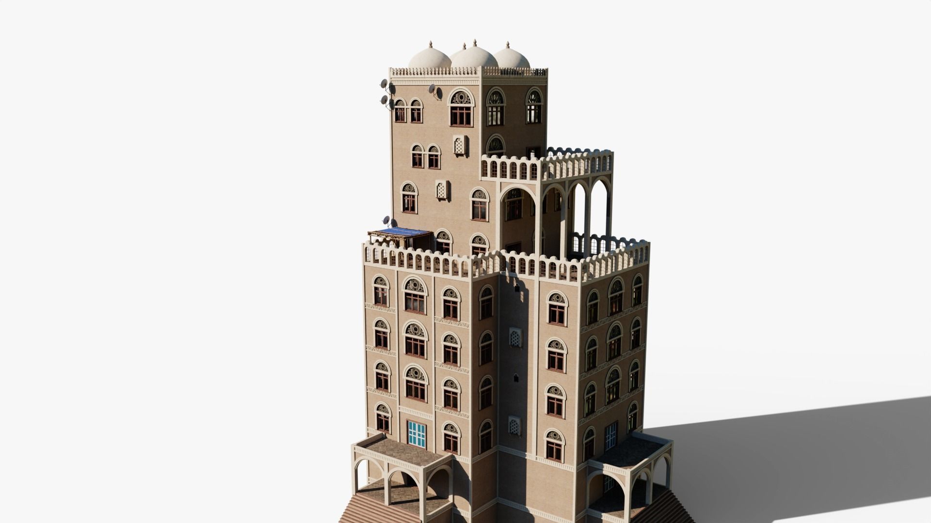 Yemen Buildings Modular Collection Low-poly 3D model_9