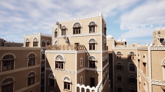 Yemen Buildings Modular Collection Low-poly 3D model 3