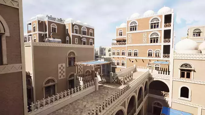 Yemen Buildings Modular Collection Low-poly 3D model