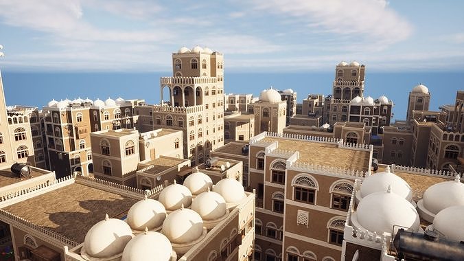 Yemen Buildings Modular Collection Low-poly 3D model 5