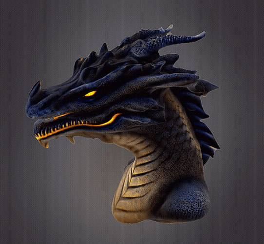 Dragon Head Bust 3D print model