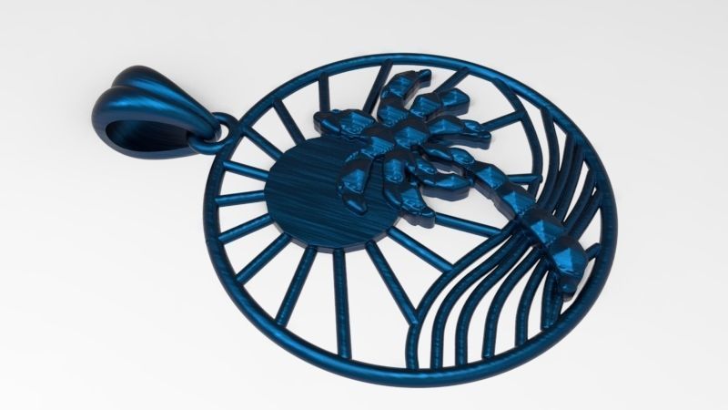 Sun Palm Tree Necklace Charm Pendant Jewelry 3D print model_20