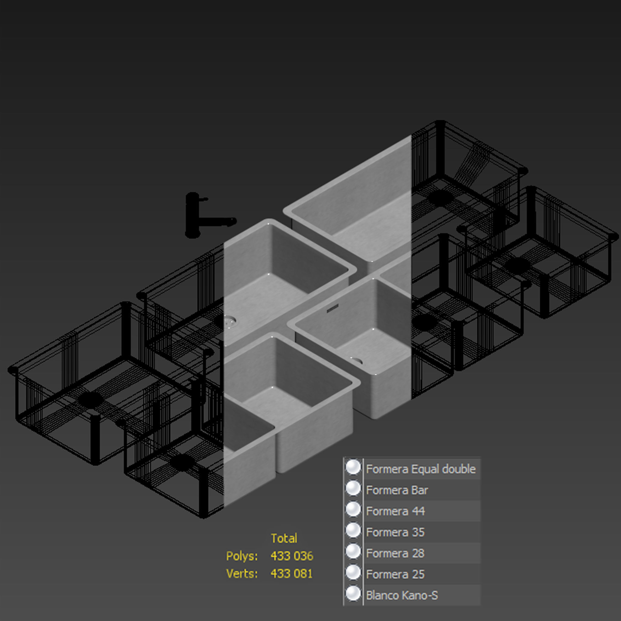 Blanco Formera Bar 25-28-33-44 Double and Kano-S 3D model_18