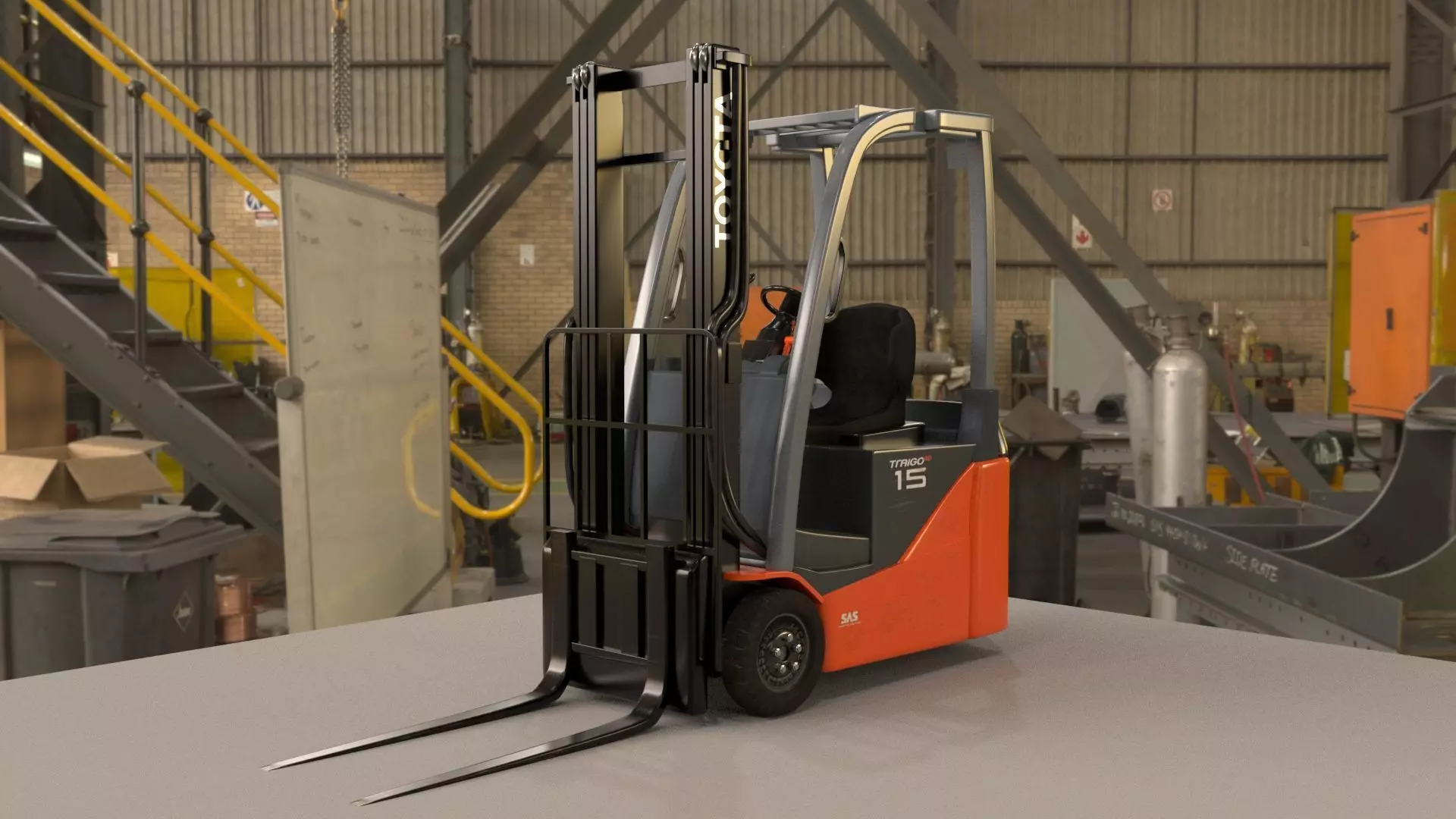 Forklift Rigged 3D model