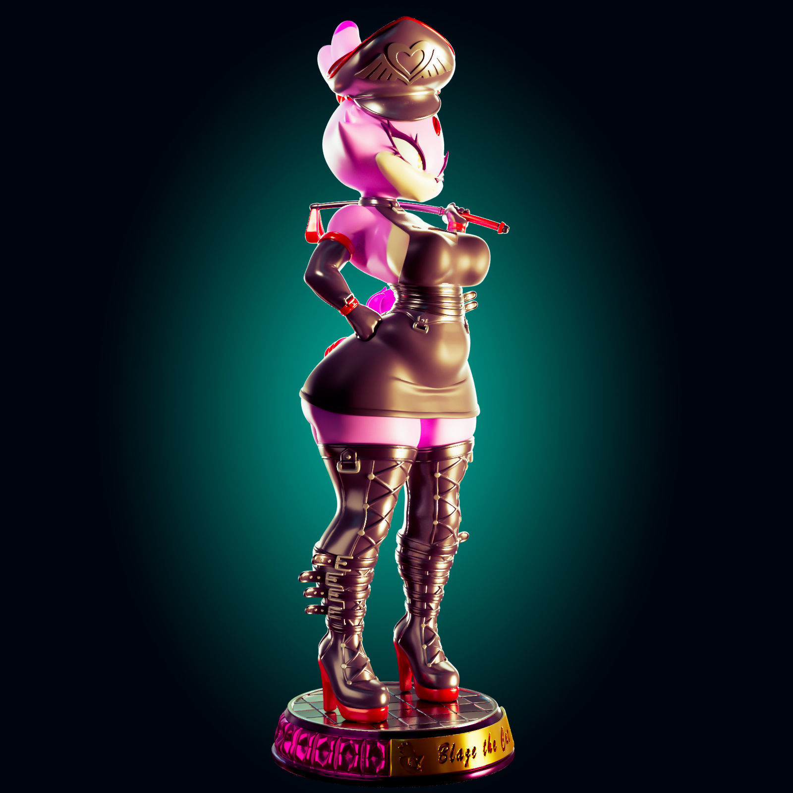 BLAZE THE CAT ULTRA THICC 3D PRINT MODEL 3D print model_7