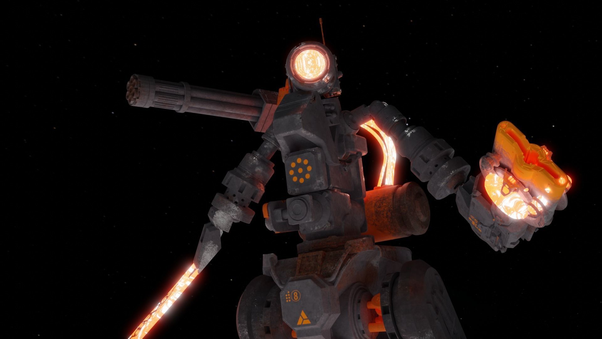 War Robot Low-poly 3D model_3