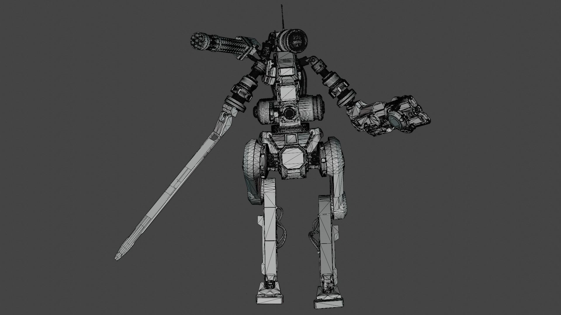 War Robot Low-poly 3D model_5