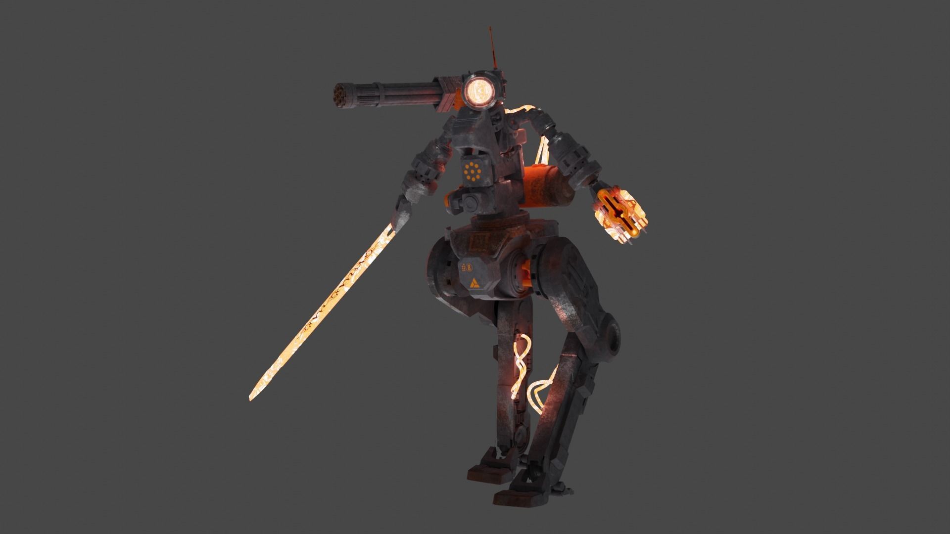 War Robot Low-poly 3D model_4