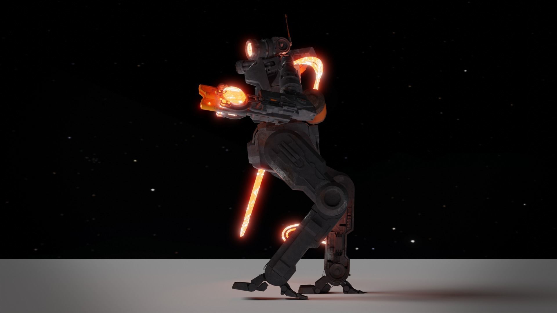 War Robot Low-poly 3D model_1