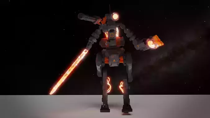 War Robot Low-poly 3D model