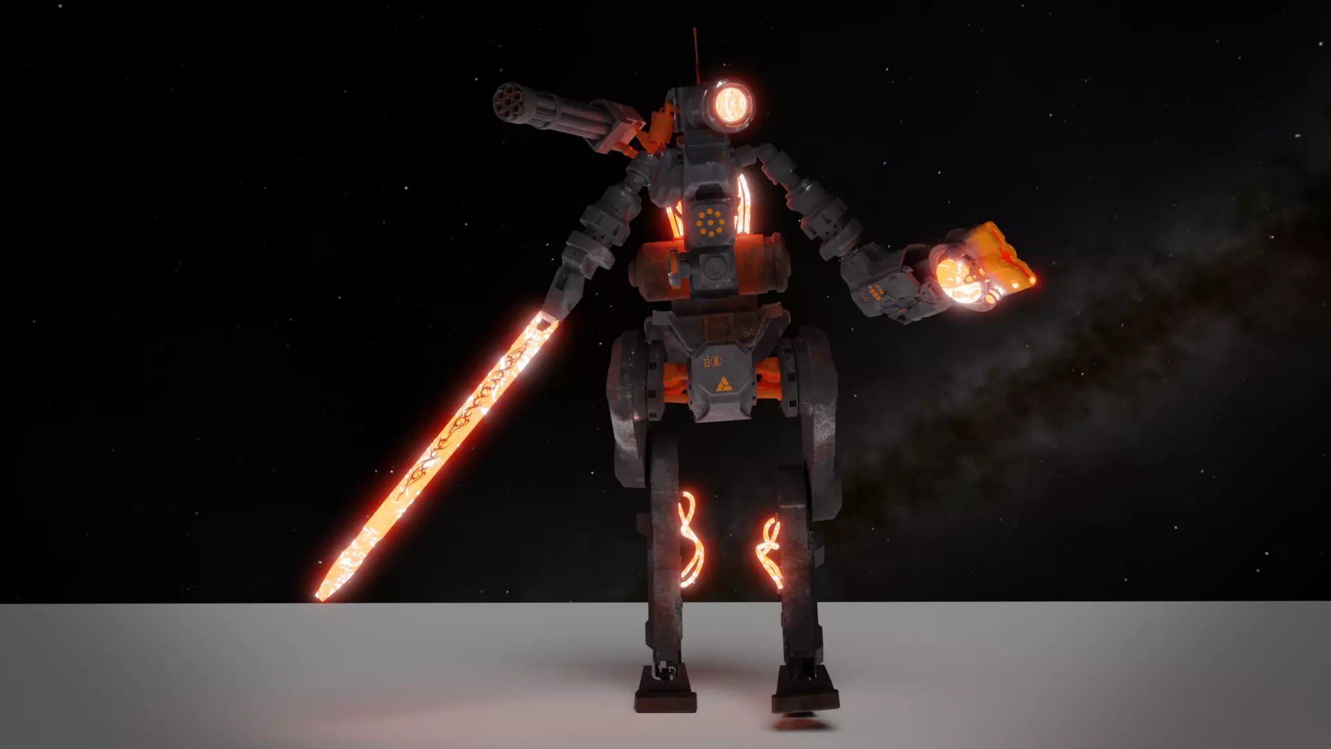 War Robot Low-poly 3D model_0