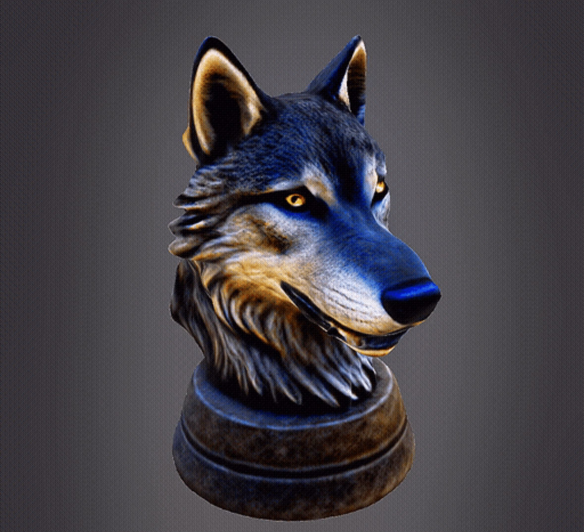 Wolf 3d Bust 3D print model_1