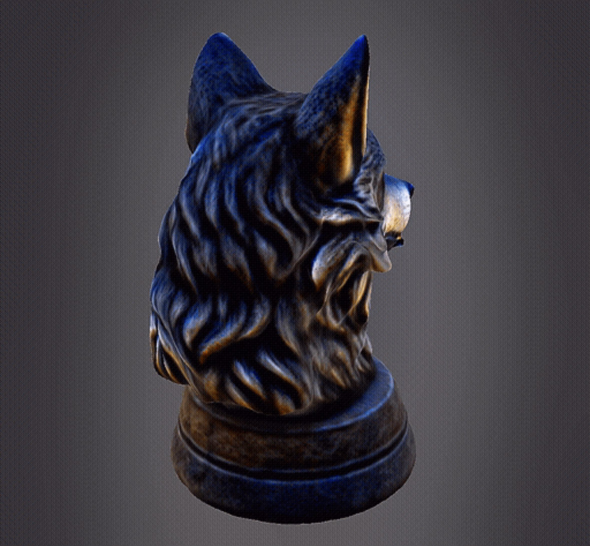 Wolf 3d Bust 3D print model_7