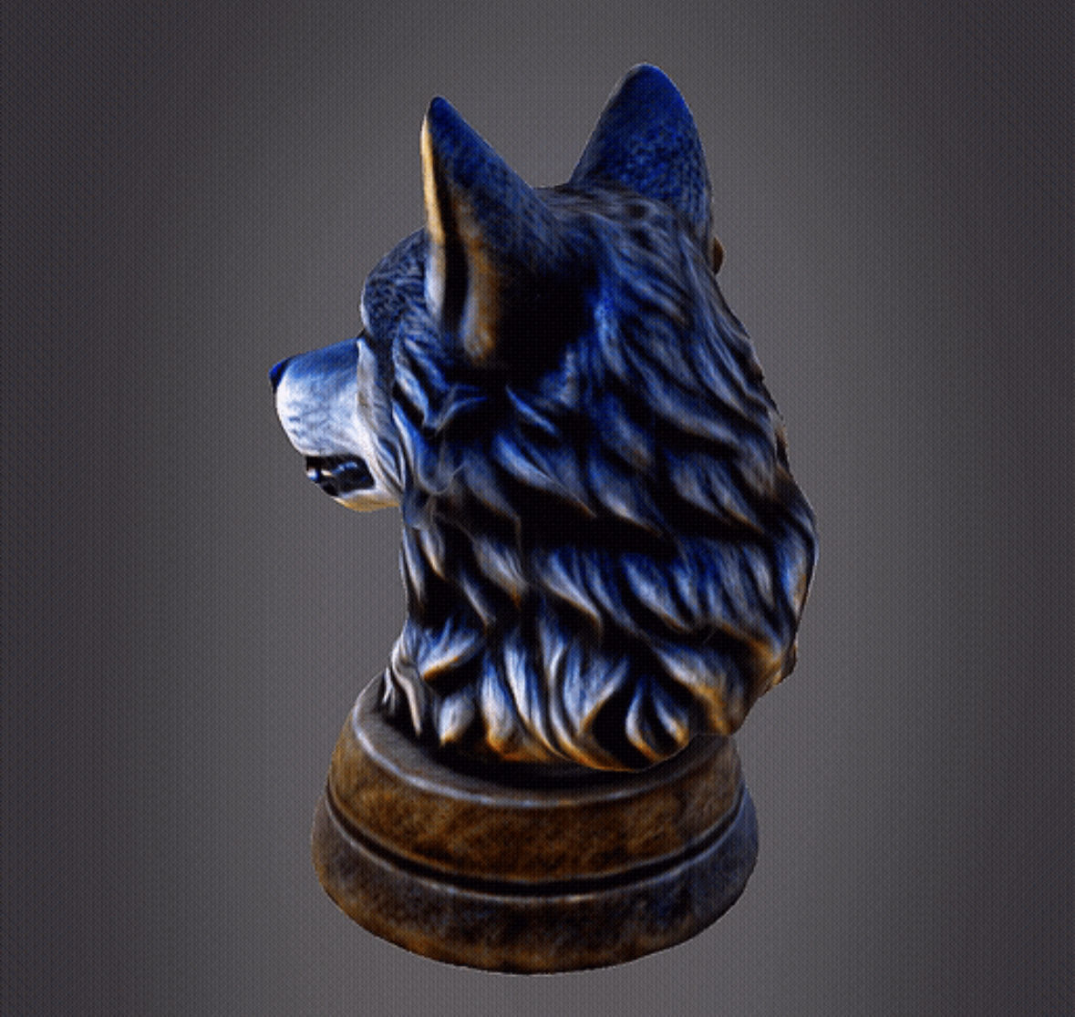 Wolf 3d Bust 3D print model_3