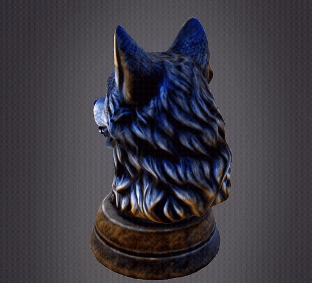 Wolf 3d Bust 3D print model_9