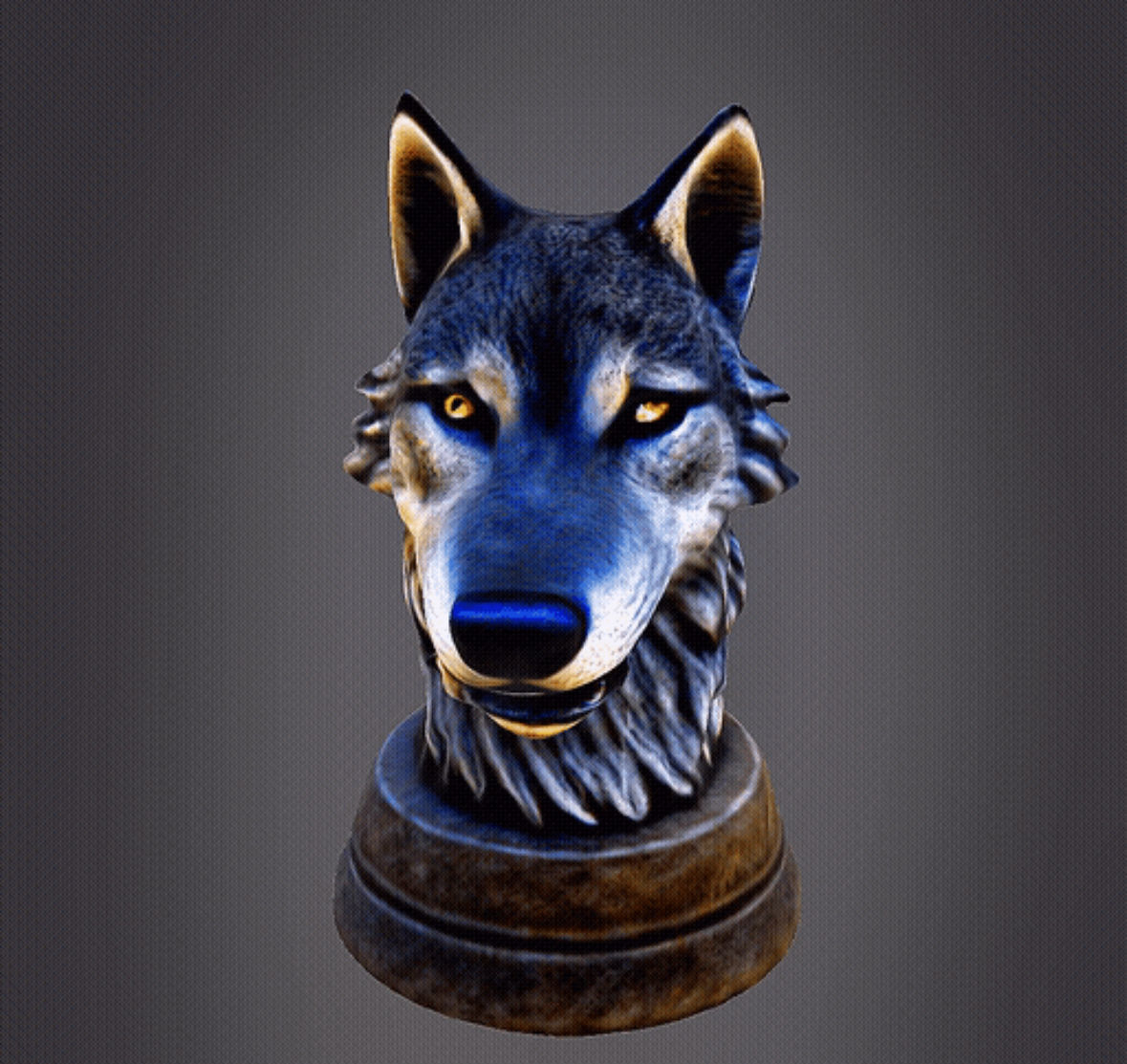Wolf 3d Bust 3D print model_10