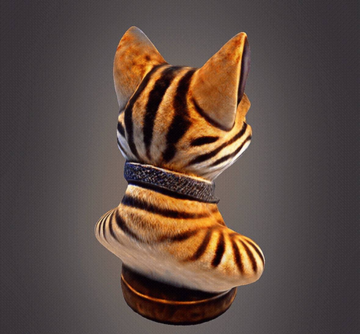 Cat bust 3D print model_1