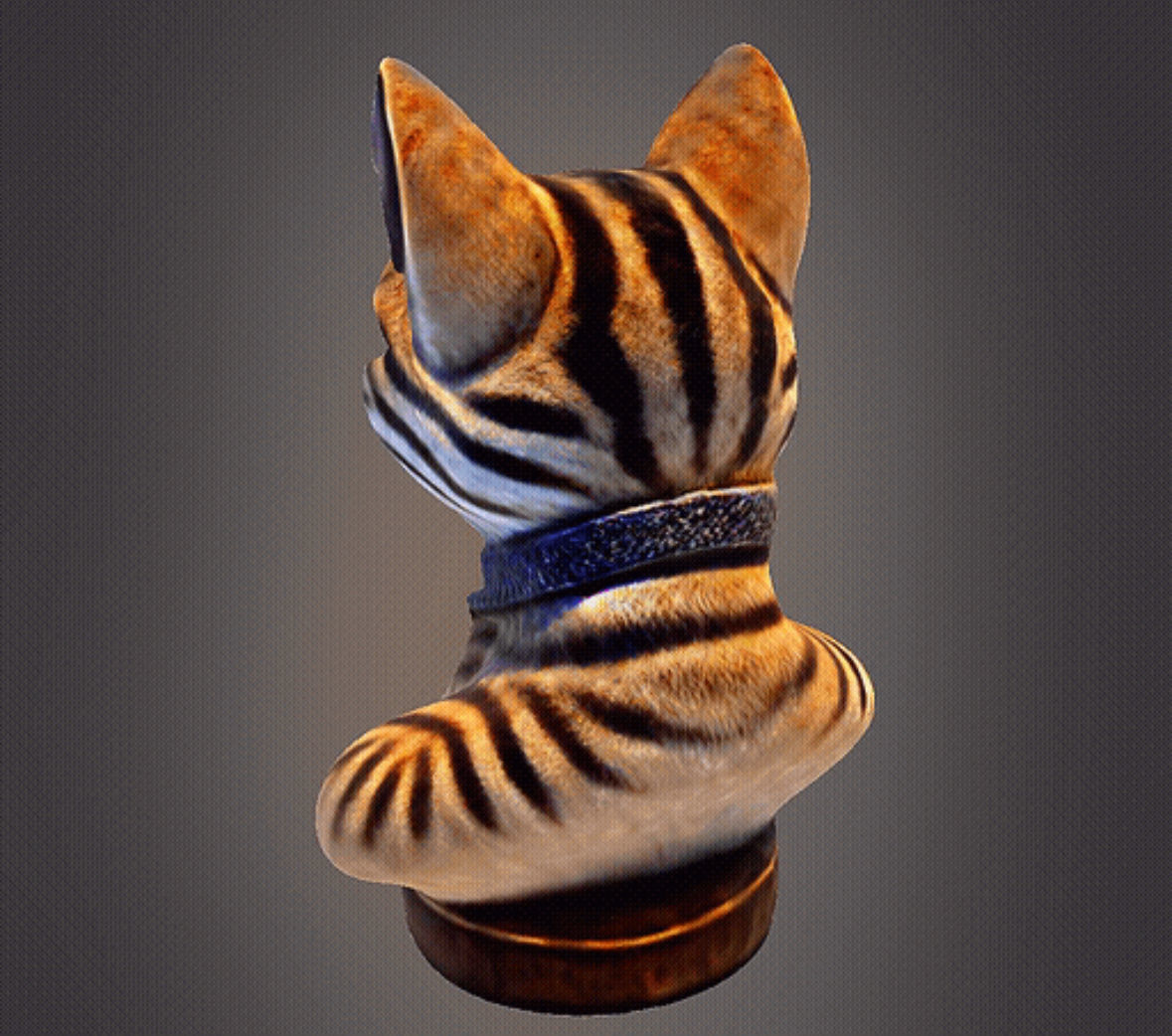 Cat bust 3D print model_2