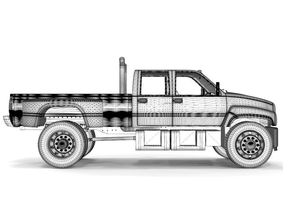 Diesel Truck 1998 Version Dually 3D model_14