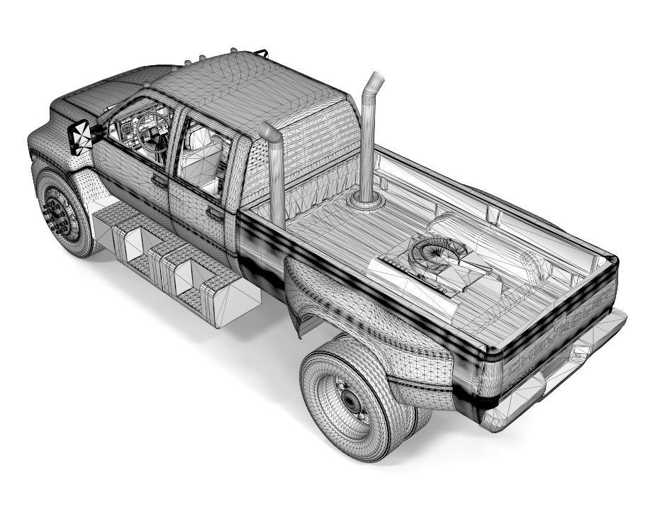Diesel Truck 1998 Version Dually 3D model_11