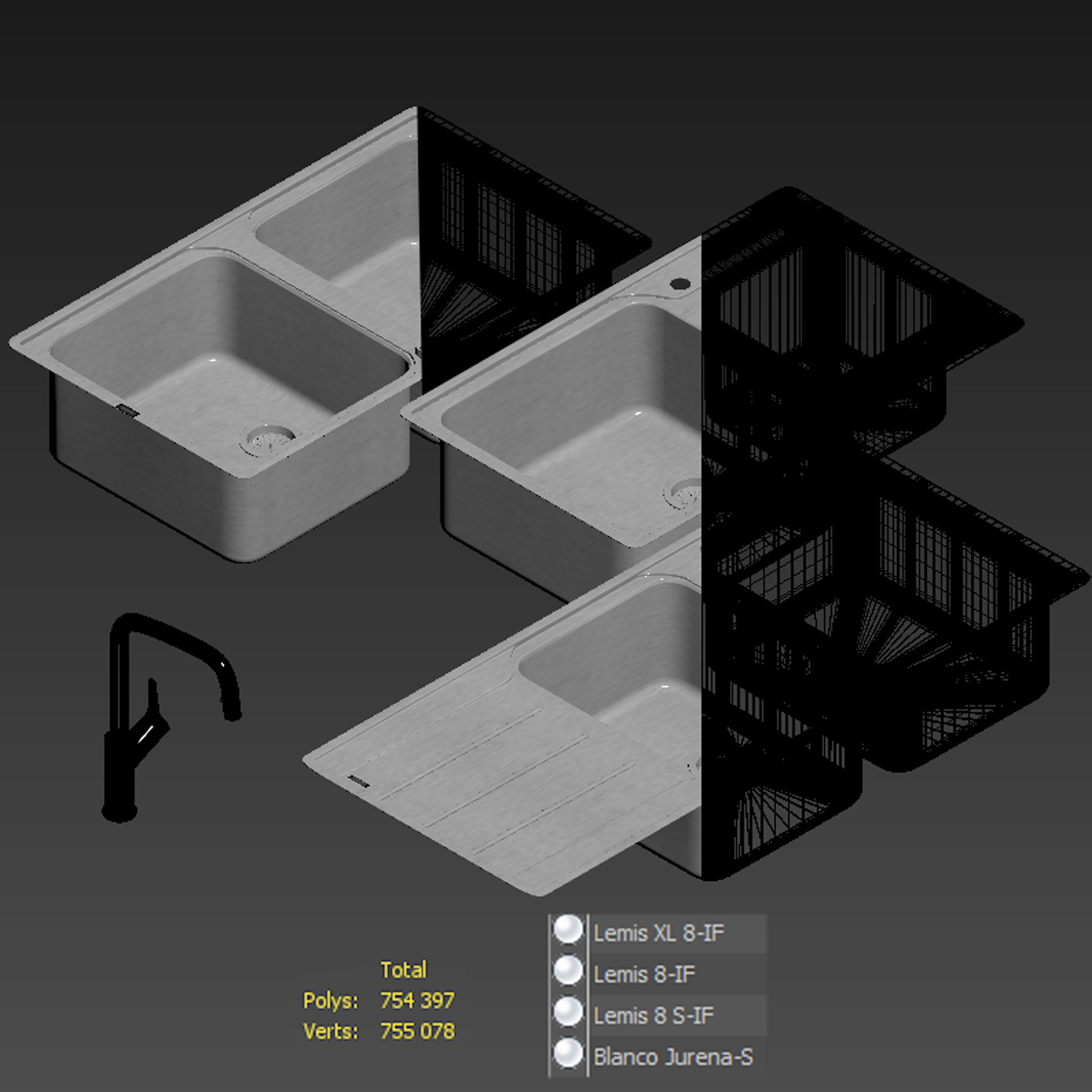 Blanco Lemis XL 8 S-IF and Blanco Jurena-S 3D model_13