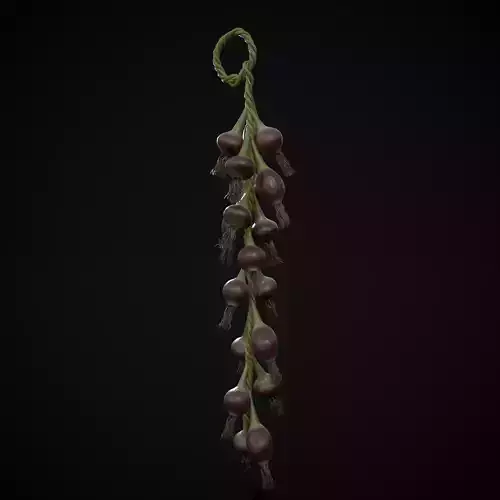 Hanging Red Onions Low-poly 3D model