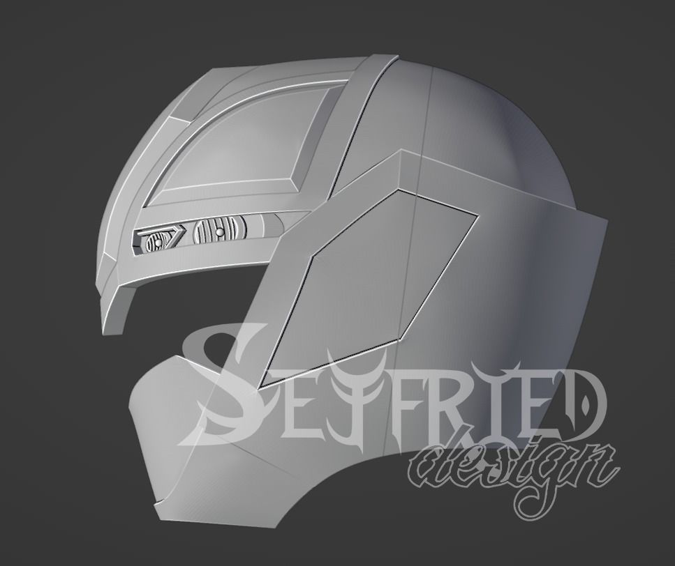 Mashin Sentai Kiramager Kira Red cosplay helmet STL file 3D print model_9