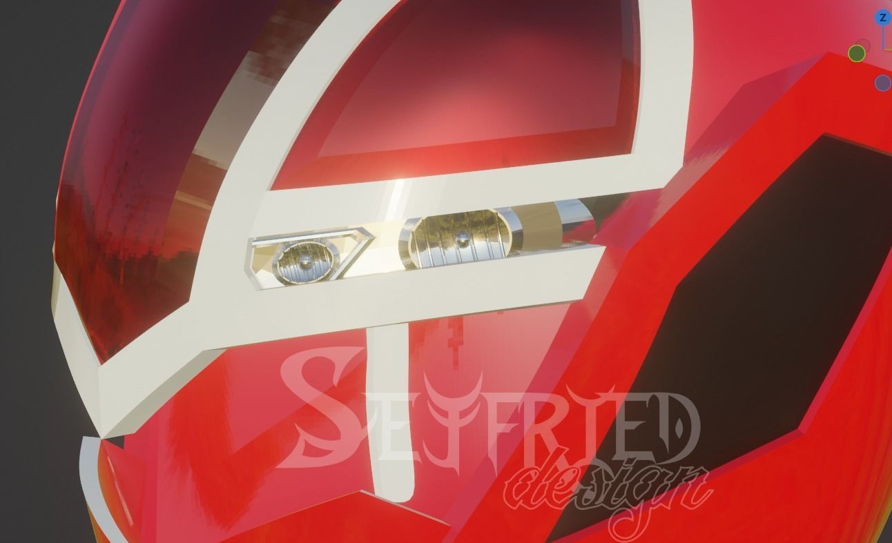 Mashin Sentai Kiramager Kira Red cosplay helmet STL file 3D print model_4