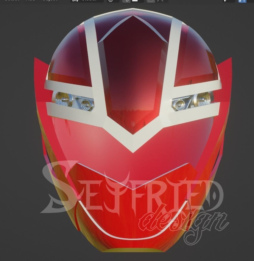 Mashin Sentai Kiramager Kira Red cosplay helmet STL file 3D print model_1