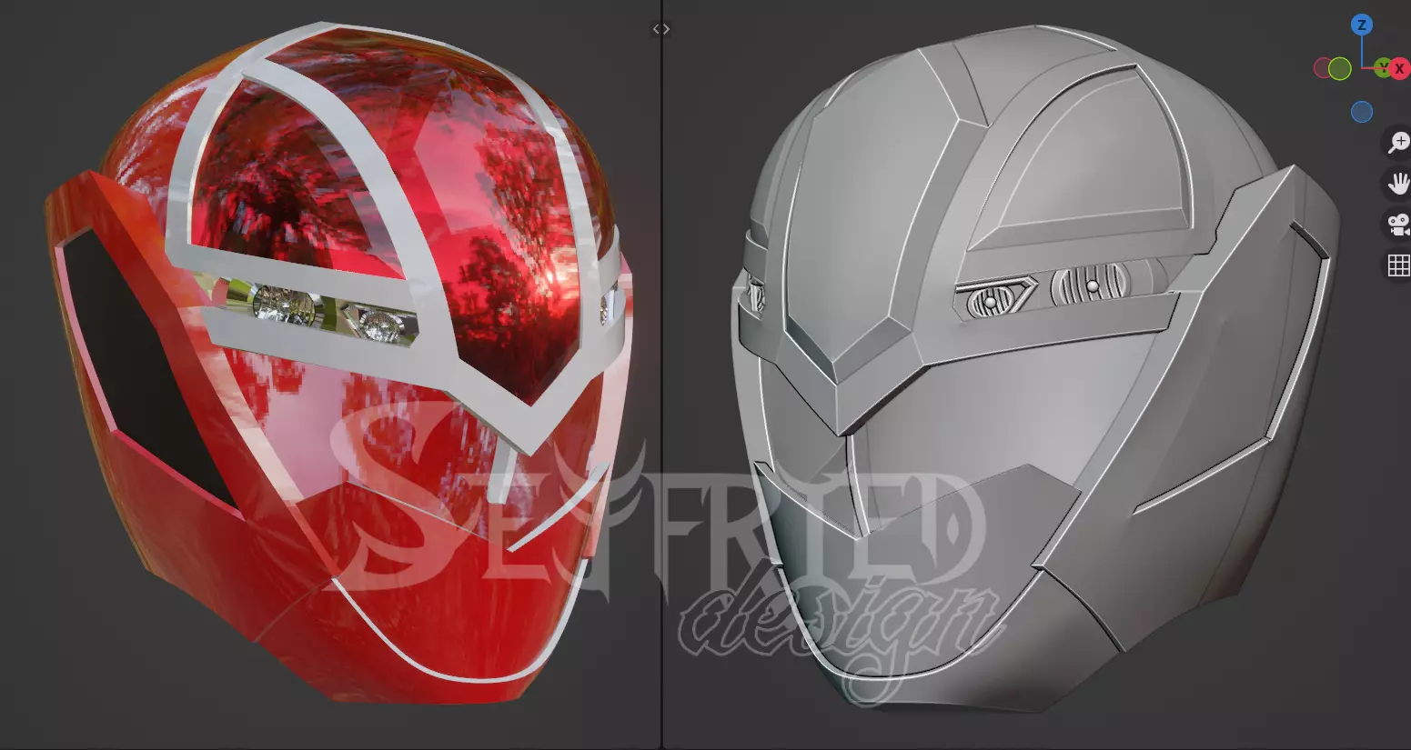 Mashin Sentai Kiramager Kira Red cosplay helmet STL file 3D print model_0