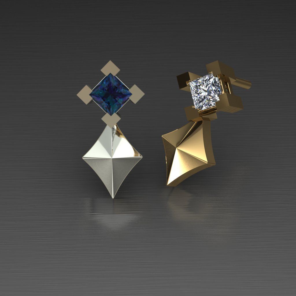 Piercing Diamond Setting 8 Pieces 3D print model 3D print model_9