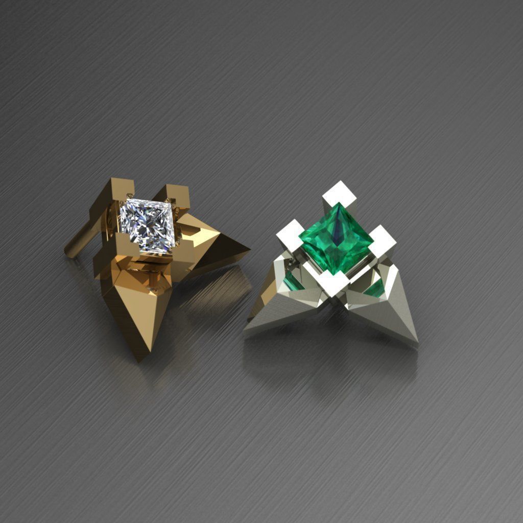 Piercing Diamond Setting 8 Pieces 3D print model 3D print model_11