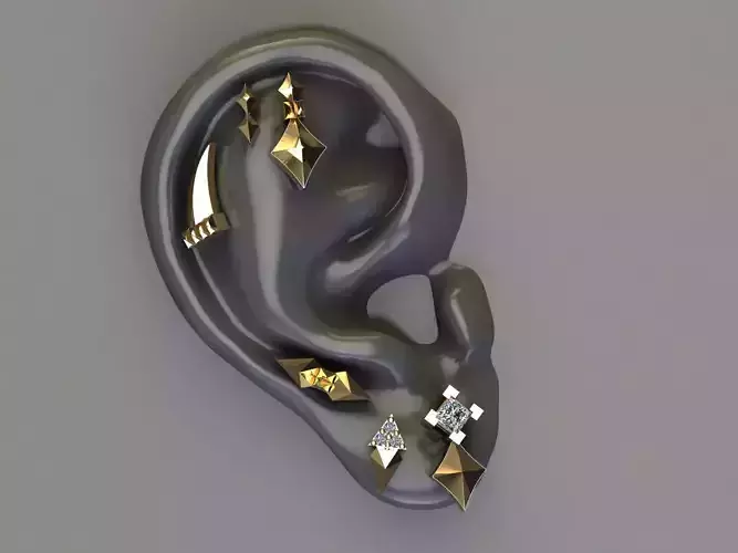 Piercing Diamond Setting 8 Pieces 3D print model 3D print model