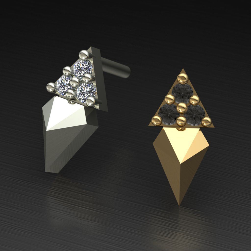 Piercing Diamond Setting 8 Pieces 3D print model 3D print model_5
