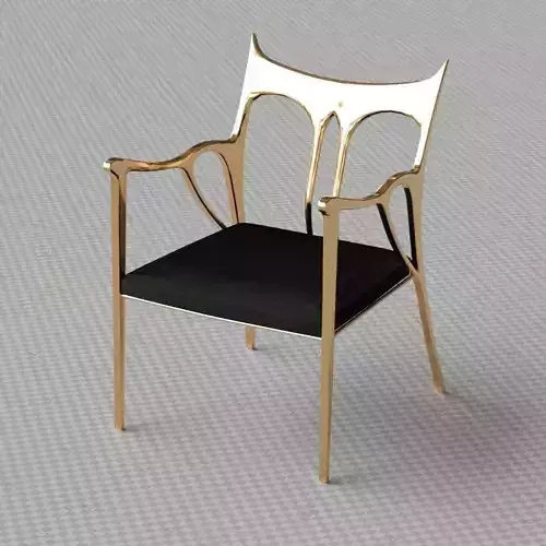 Black Brass Sculpted Chair by Misaya