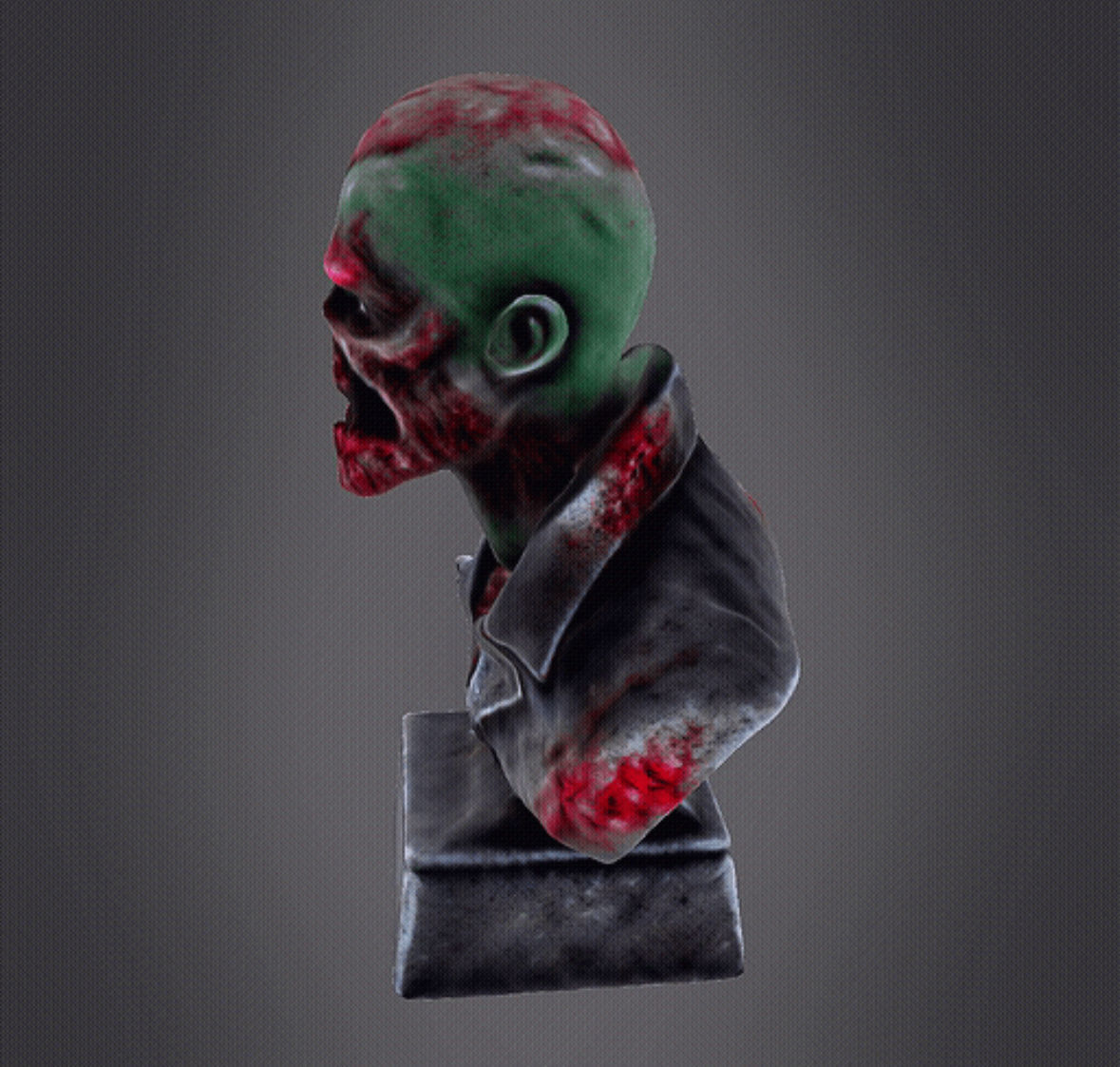 Zombie bust 3D print model_1