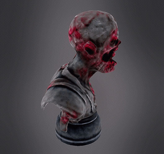 Zombie bust 3D print model