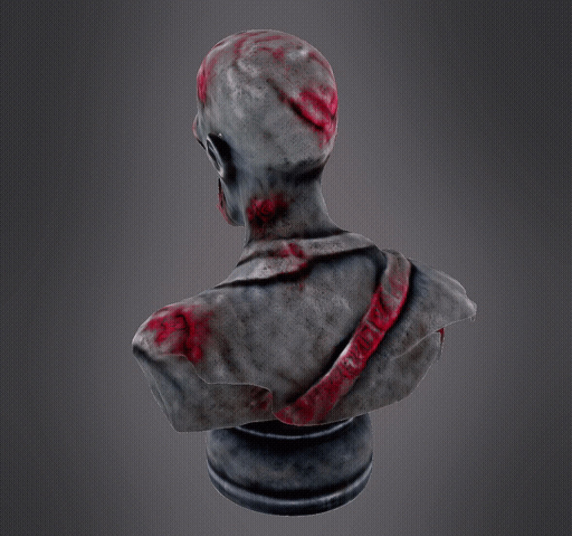 Zombie bust 3D print model_2