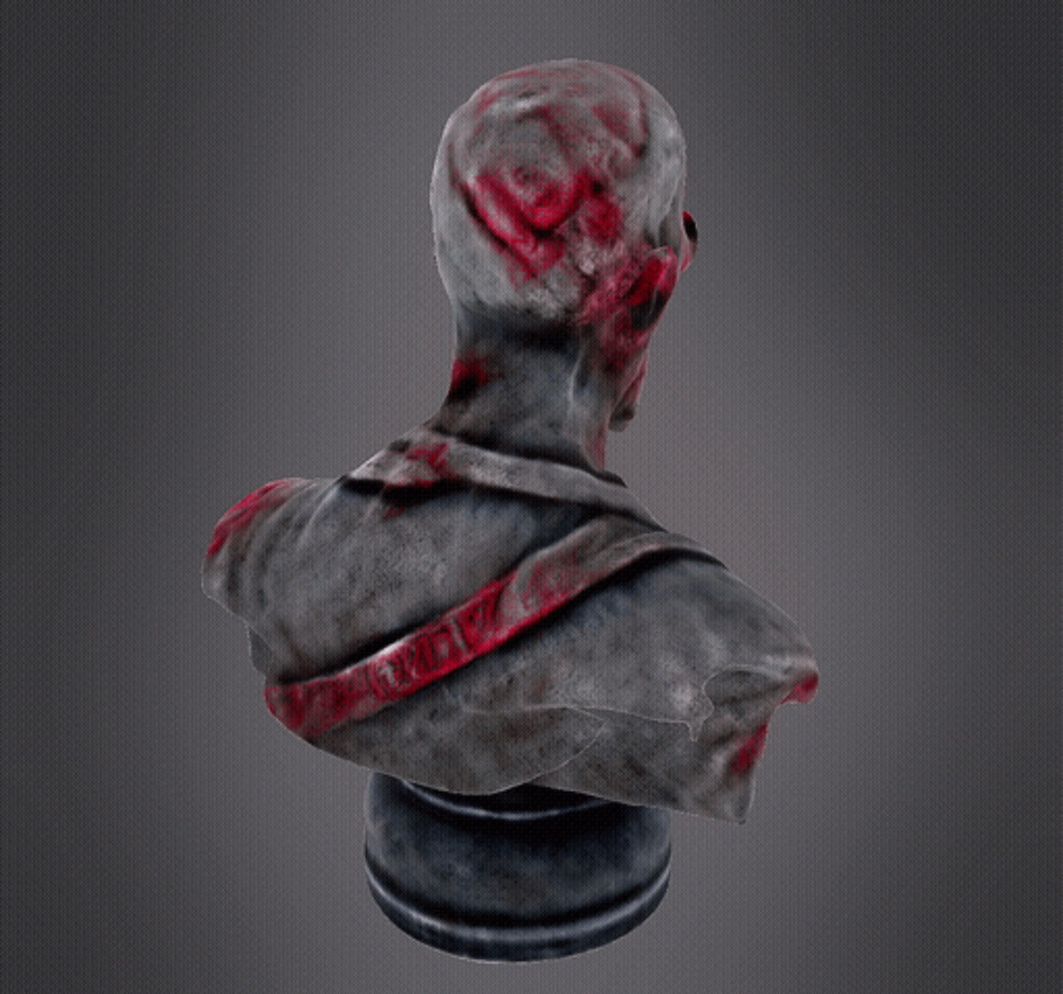 Zombie bust 3D print model_4