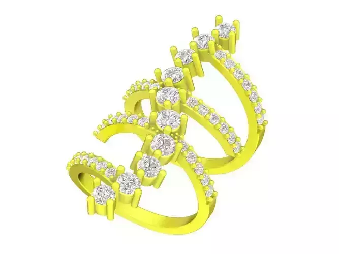 A4807 Luxury Diamond Women Fashion Double Ring