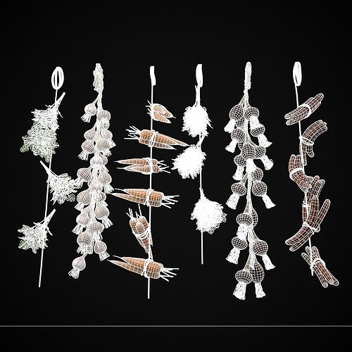 Six Hanging Food Stuffs  3D Model Pack 6