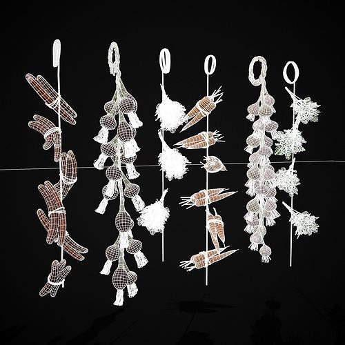 Six Hanging Food Stuffs  3D Model Pack 2