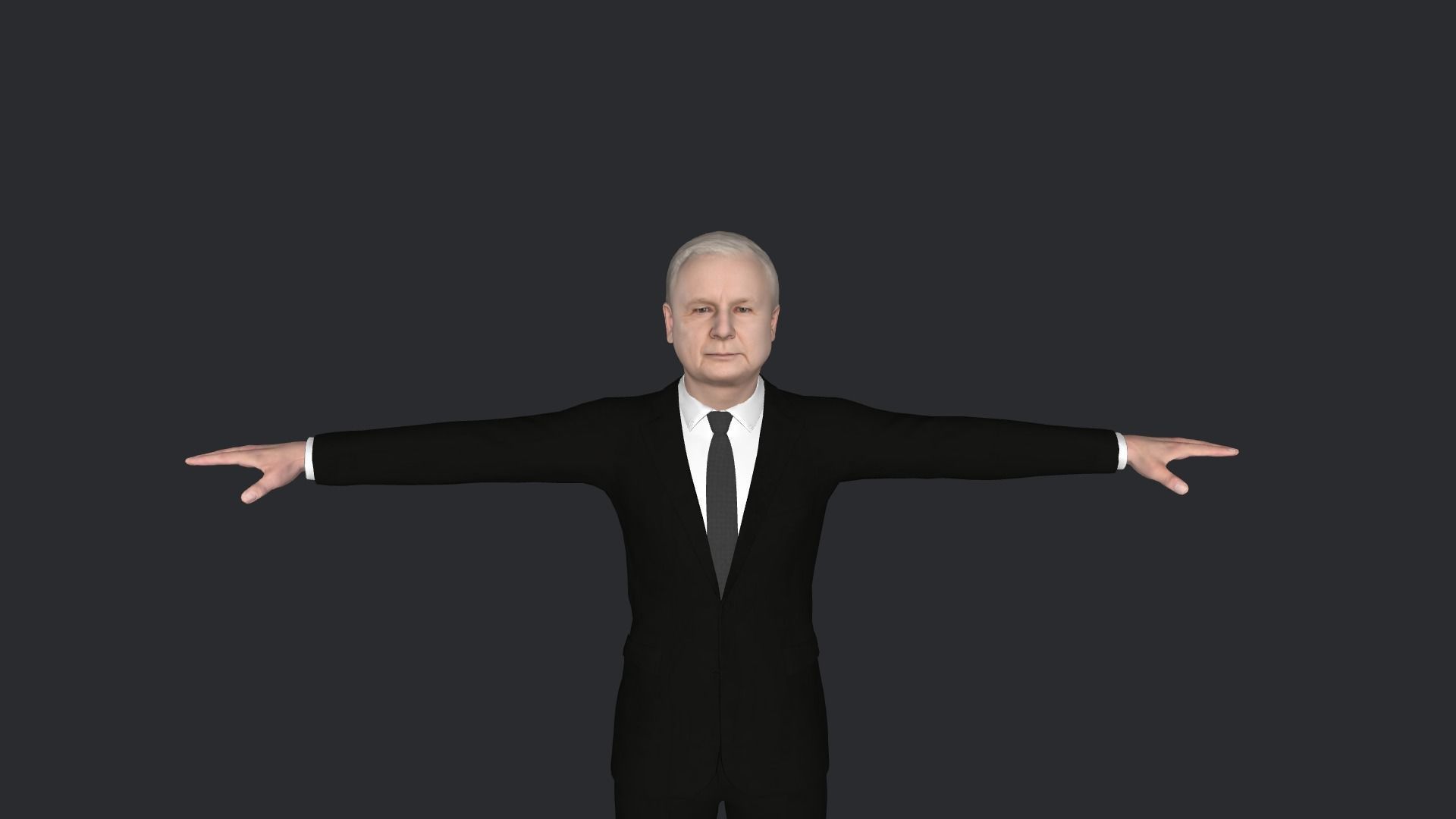 Jaroslaw Kaczynski Hyper Realistic Full Body Rigged Character 3D model_1
