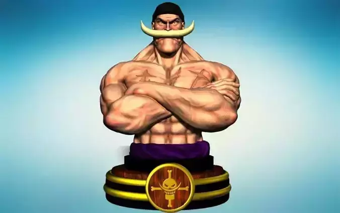 BARBABLANCA WHITE BEARD SHIROHIGE EDWARD NEWGATE BUST ONE PIECE  3D print model