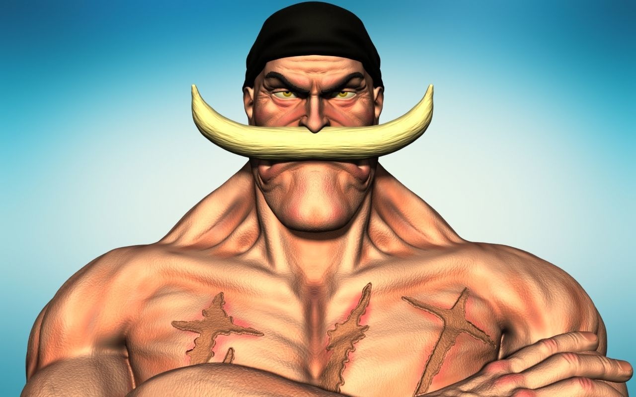 BARBABLANCA WHITE BEARD SHIROHIGE EDWARD NEWGATE BUST ONE PIECE  3D print model_5